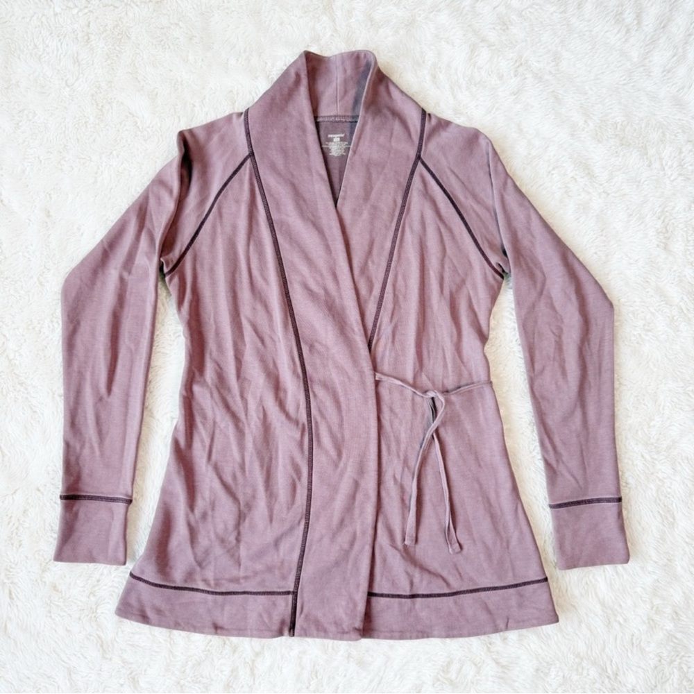 PATAGONIA Woman Organic Cotton Wrap Cardigan Sweater XS Classic Boho Coastal